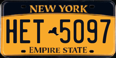 NY license plate HET5097