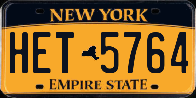 NY license plate HET5764