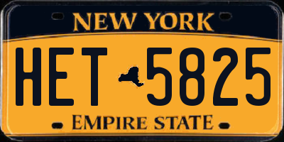 NY license plate HET5825