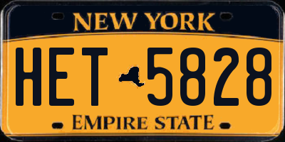 NY license plate HET5828
