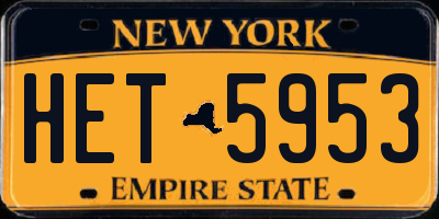 NY license plate HET5953
