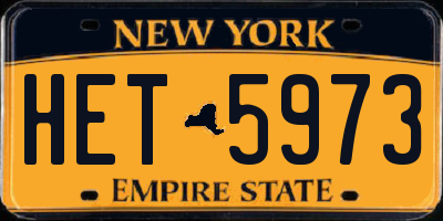 NY license plate HET5973