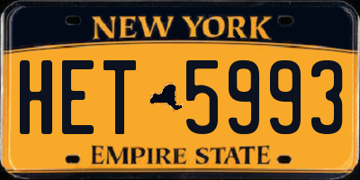 NY license plate HET5993
