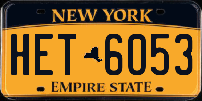 NY license plate HET6053