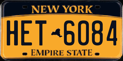 NY license plate HET6084