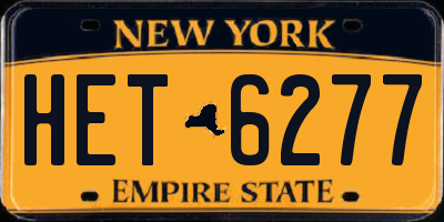 NY license plate HET6277