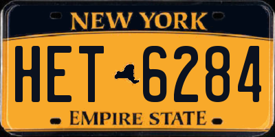 NY license plate HET6284