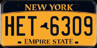 NY license plate HET6309
