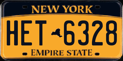 NY license plate HET6328