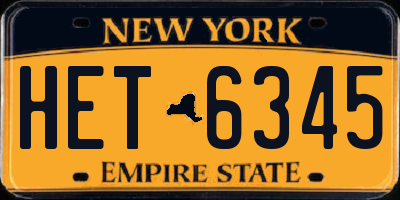 NY license plate HET6345