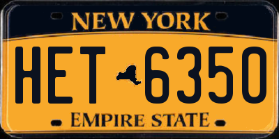 NY license plate HET6350