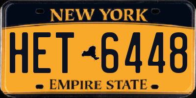 NY license plate HET6448