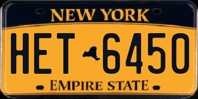 NY license plate HET6450