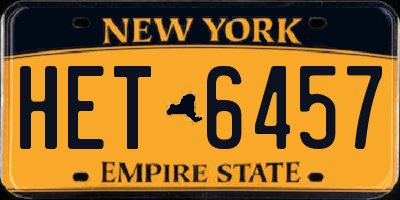 NY license plate HET6457