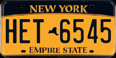 NY license plate HET6545