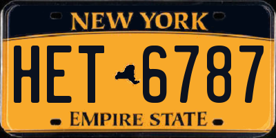 NY license plate HET6787