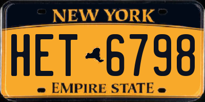 NY license plate HET6798