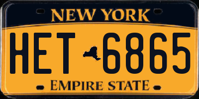 NY license plate HET6865