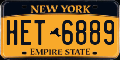 NY license plate HET6889