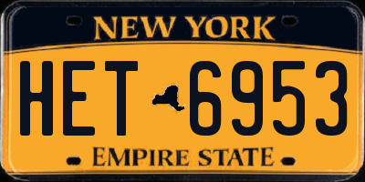 NY license plate HET6953