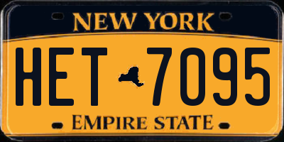 NY license plate HET7095