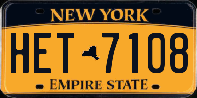 NY license plate HET7108
