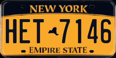 NY license plate HET7146