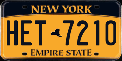 NY license plate HET7210