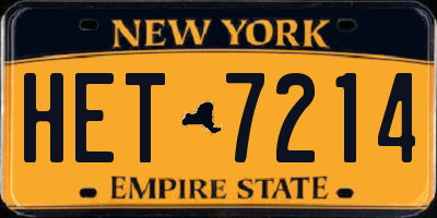 NY license plate HET7214
