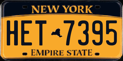 NY license plate HET7395