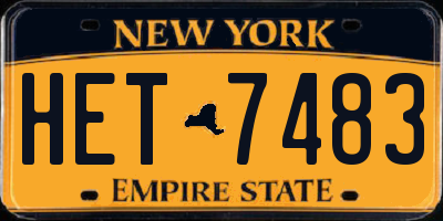 NY license plate HET7483