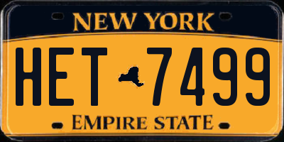NY license plate HET7499