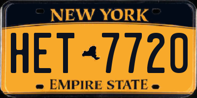 NY license plate HET7720