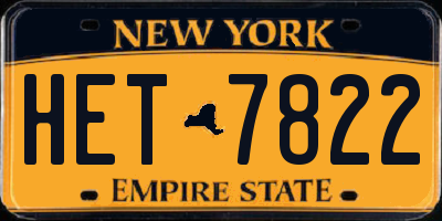 NY license plate HET7822
