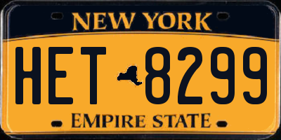 NY license plate HET8299