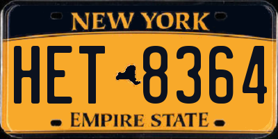 NY license plate HET8364