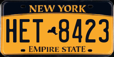 NY license plate HET8423