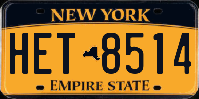 NY license plate HET8514