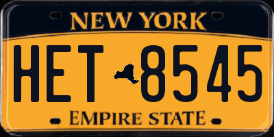 NY license plate HET8545
