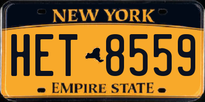 NY license plate HET8559