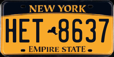 NY license plate HET8637