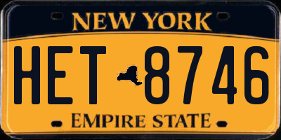 NY license plate HET8746