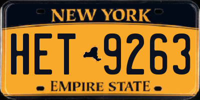 NY license plate HET9263