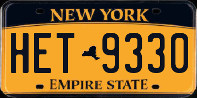 NY license plate HET9330