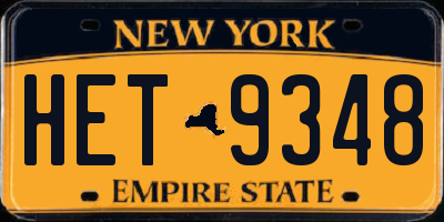 NY license plate HET9348