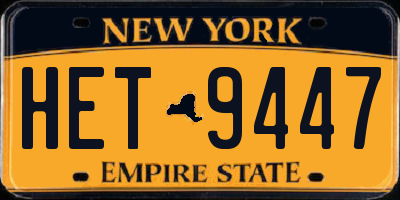 NY license plate HET9447