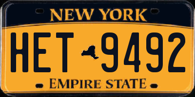 NY license plate HET9492