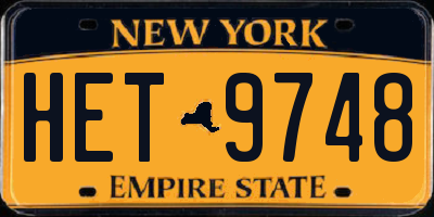 NY license plate HET9748