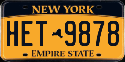 NY license plate HET9878