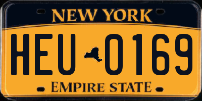 NY license plate HEU0169